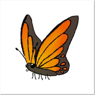 Joyous June Butterfly (Orange) Posters and Art